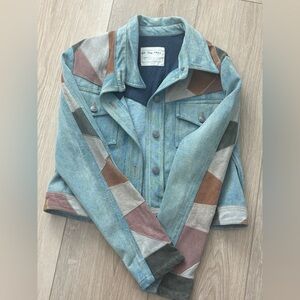 Free People Multicolor Patchwork Jean Jacket